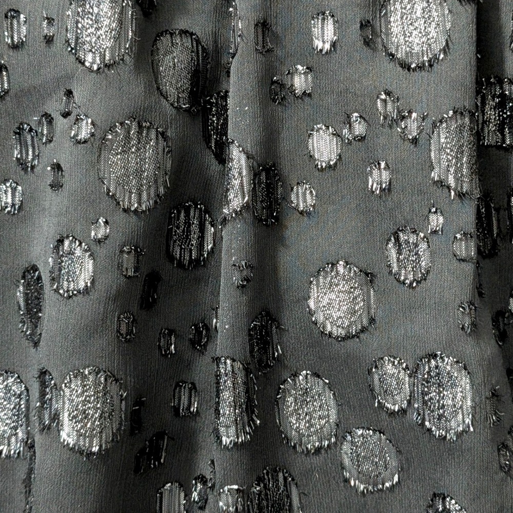 J.Crew A-Line Dress Metallic Dot Jacquard Black Silver Fit Flare Sz 4 - Picture 9 of 16